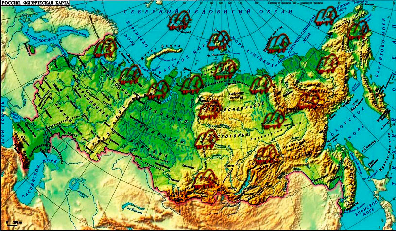 карта РФ с возможными овцебыководческими фермами 